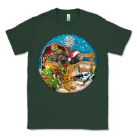 Sports Green Christmas  farm animals Classic Tee - FaDigitalArtStudio