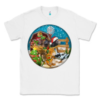 White Christmas  farm animals Classic Tee - FaDigitalArtStudio
