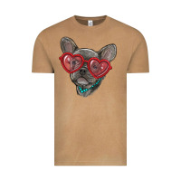 Vintage Camel french bulldog with love glasses Vintage Tee - RanaPortraitStore
