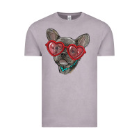 Vintage Zinc french bulldog with love glasses Vintage Tee - RanaPortraitStore