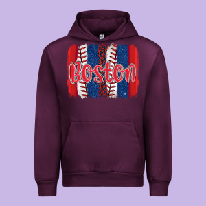 Boston Baseball Team Spirit Brushstrokes Urban Hoodie Designed By Artiststas