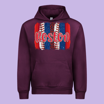 Boston Baseball Team Spirit Brushstrokes Urban Hoodie Designed By Artiststas