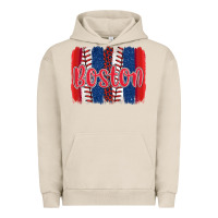 Pigment French Oak boston baseball team spirit brushstrokes Urban Hoodie - Artiststas