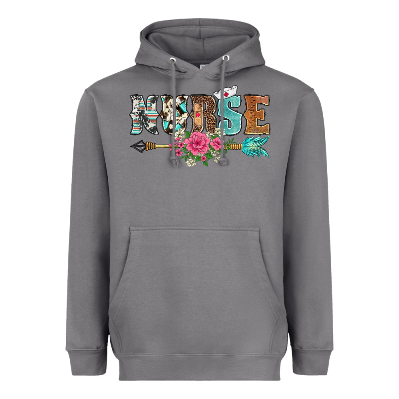 Western Nurse Arrow Floral Heavyweight Hoodie by BarkalooDesign | Teevron
