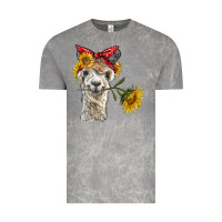 Alpaca With Sunflowers And Bandana Vintage Tee | Teevron