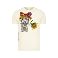 Vintage Arctic alpaca with sunflowers and bandana Vintage Tee - BarkalooDesign