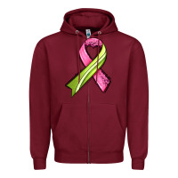 Burgundy breast cancer sport ribbons Zipper Hoodie - AdoDesignShop