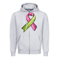 Heather Grey breast cancer sport ribbons Zipper Hoodie - AdoDesignShop