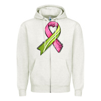 Oatmeal Heather breast cancer sport ribbons Zipper Hoodie - AdoDesignShop