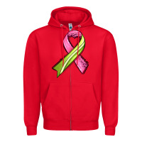 Red breast cancer sport ribbons Zipper Hoodie - AdoDesignShop