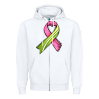White breast cancer sport ribbons Zipper Hoodie - AdoDesignShop