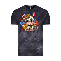 Cloud Black cute cow fourth of july Vintage Tee - texasbilliewilder