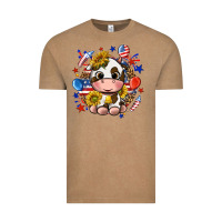 Vintage Coffee cute cow fourth of july Vintage Tee - texasbilliewilder