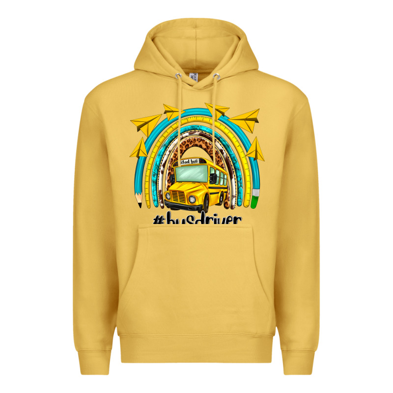 Bus Driver Rainbow Premium Hoodie by NancyCooperArtShop | Teevron