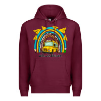 Burgundy bus driver rainbow Premium Hoodie - NancyCooperArtShop