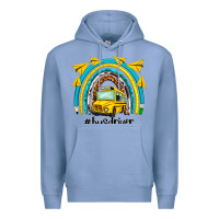 Colony Blue bus driver rainbow Premium Hoodie - NancyCooperArtShop