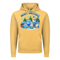 Vintage Mustard merry christmas snowman gnomes truck Vintage Hoodie - MaliasSmallBusiness