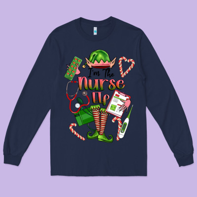 Im The Nurse Elf Long Sleeve Tee Designed By Fadigitalartstudio