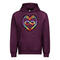 Mauve Wine autism heart Urban Hoodie - Artiststas