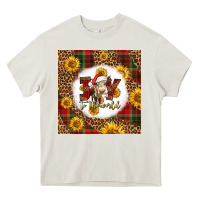 Cream joy to the world christmas cow Heavy Core Tee - LillyAllenDesigns