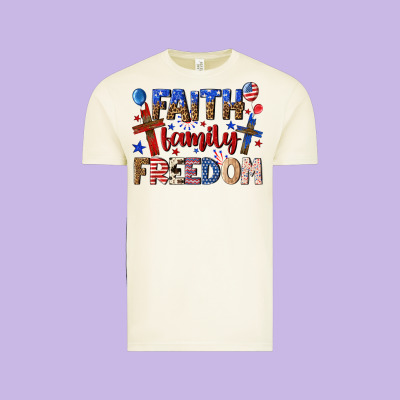 Vintage Tee faith family freedom