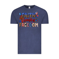 Vintage Denim faith family freedom Vintage Tee - texasbilliewilder