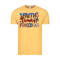 Vintage Mustard faith family freedom Vintage Tee - texasbilliewilder