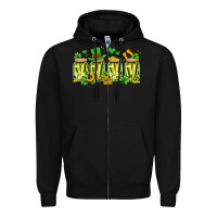 Black st. patricks day pickle Zipper Hoodie - Artiststas