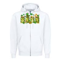 White st. patricks day pickle Zipper Hoodie - Artiststas