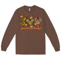 Chestnut Peace Love Thankful Long Sleeve Tee - CowhideDigitalArt