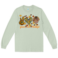 Matcha Peace Love Thankful Long Sleeve Tee - CowhideDigitalArt