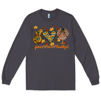 Smoke Peace Love Thankful Long Sleeve Tee - CowhideDigitalArt
