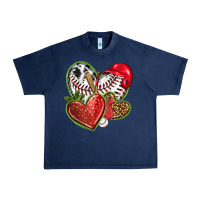 Navy baseball with strawberry hearts Urban Heavy Tee - texasbilliewilder