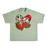 Oil Green baseball with strawberry hearts Urban Heavy Tee - texasbilliewilder