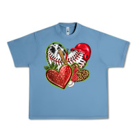 Pebble Blue baseball with strawberry hearts Urban Heavy Tee - texasbilliewilder