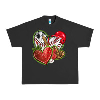 Pigment Black baseball with strawberry hearts Urban Heavy Tee - texasbilliewilder