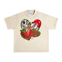 Sandshell baseball with strawberry hearts Urban Heavy Tee - texasbilliewilder