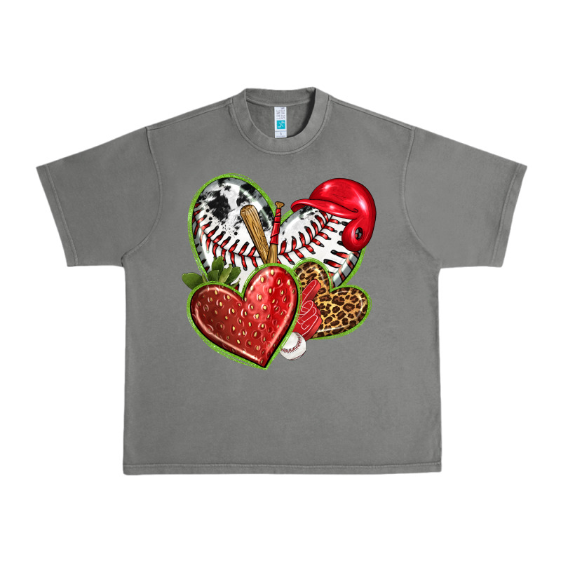 Baseball With Strawberry Hearts Urban Heavy Tee by texasbilliewilder | Teevron