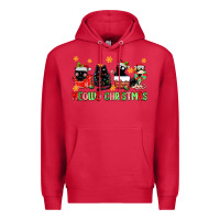 Cardinal meowy christmas cats Premium Hoodie - MaliasSmallBusiness