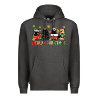Charcoal Heather meowy christmas cats Premium Hoodie - MaliasSmallBusiness