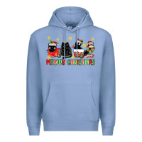 Colony Blue meowy christmas cats Premium Hoodie - MaliasSmallBusiness