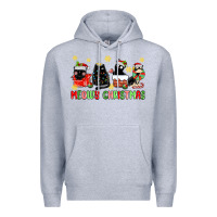 Heather Grey meowy christmas cats Premium Hoodie - MaliasSmallBusiness