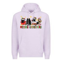Lilac meowy christmas cats Premium Hoodie - MaliasSmallBusiness