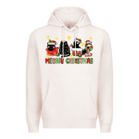Pale Pink meowy christmas cats Premium Hoodie - MaliasSmallBusiness