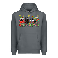 Rock meowy christmas cats Premium Hoodie - MaliasSmallBusiness