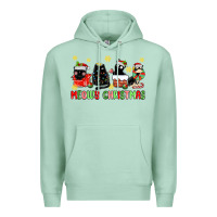 Seafoam meowy christmas cats Premium Hoodie - MaliasSmallBusiness