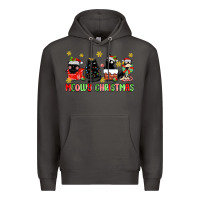Smoke meowy christmas cats Premium Hoodie - MaliasSmallBusiness