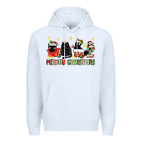 White meowy christmas cats Premium Hoodie - MaliasSmallBusiness
