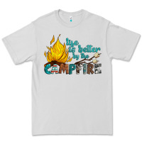 Dove Grey life is better by the campfire Premium Tee - Artiststas