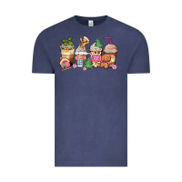 Vintage Denim pink gingerbread coffee cups Vintage Tee - Zillion Design Studio